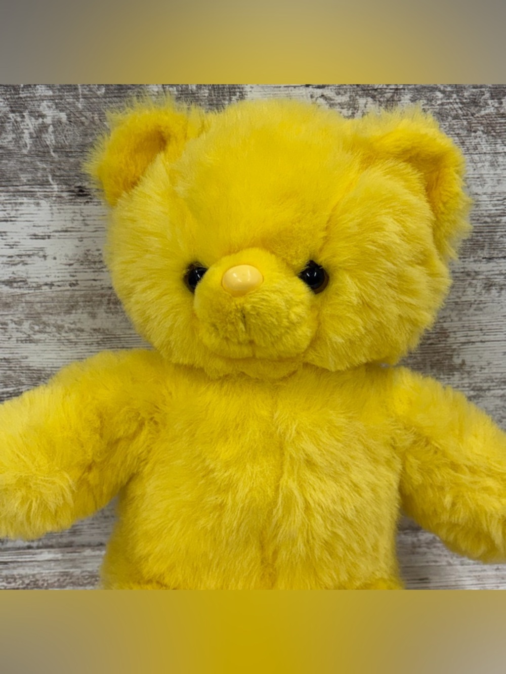 Vintage Yellow Bear Large Plush Stuffed Animal 20 Inch Soft Bear Fairview